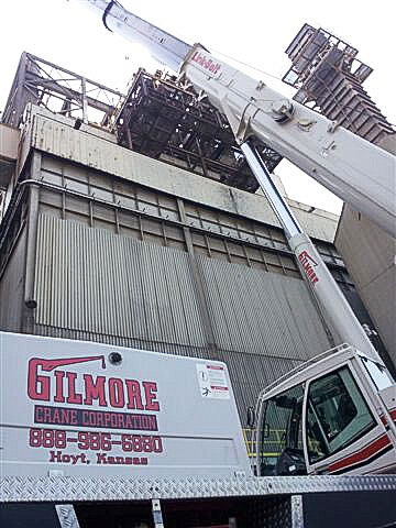 Photo of Gilmore sign and crane