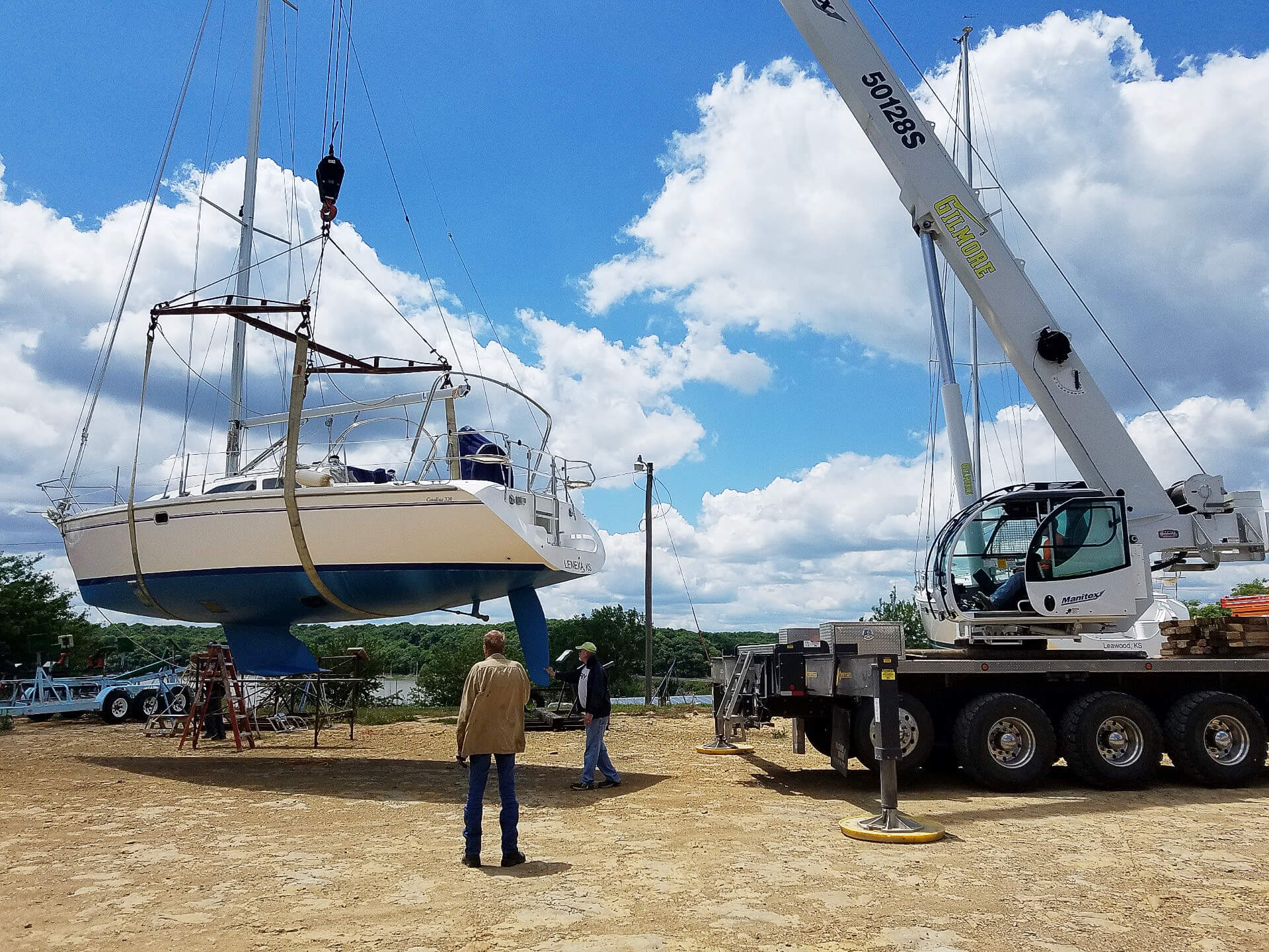Photo of crane lifting a boat